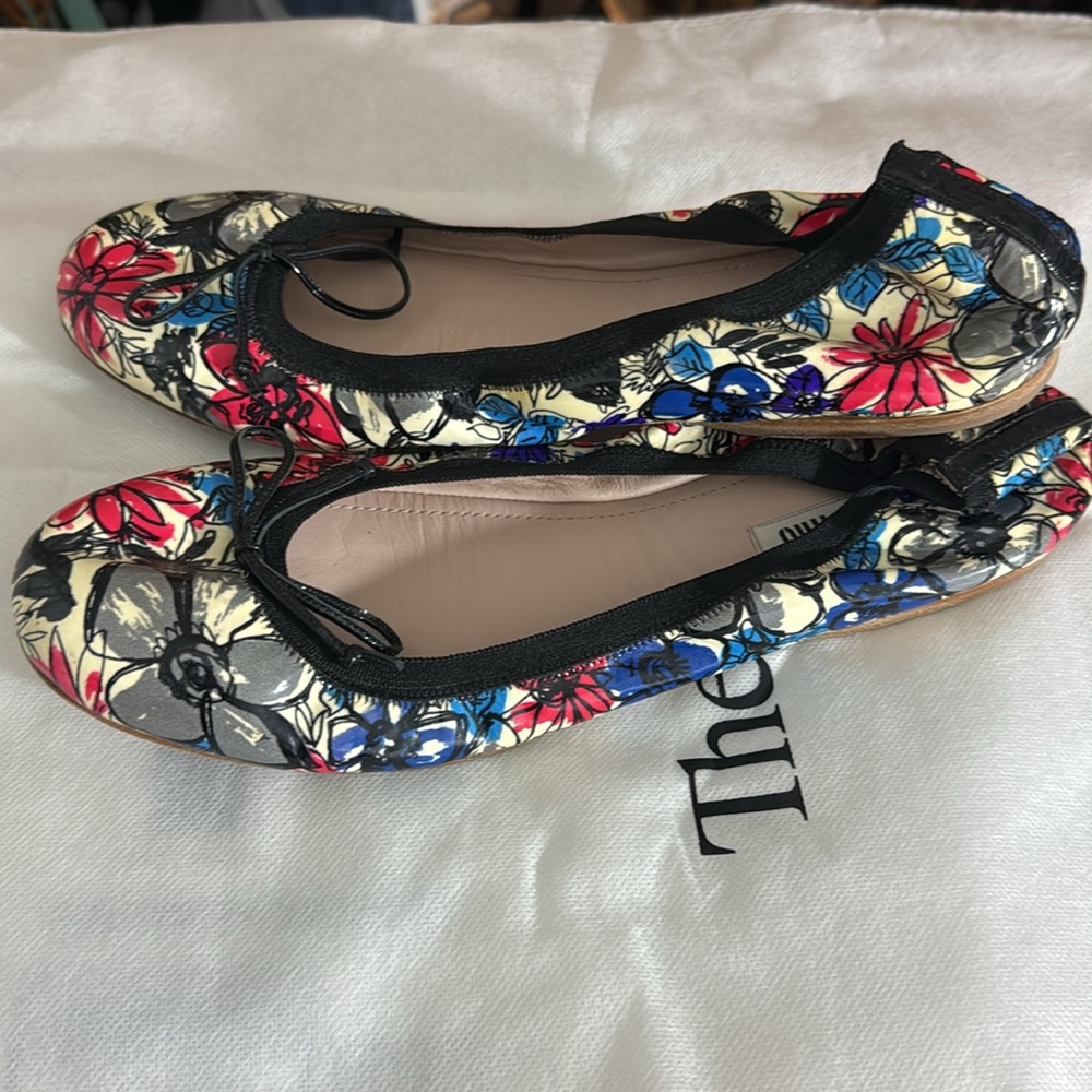 miu miu floral ballet flat